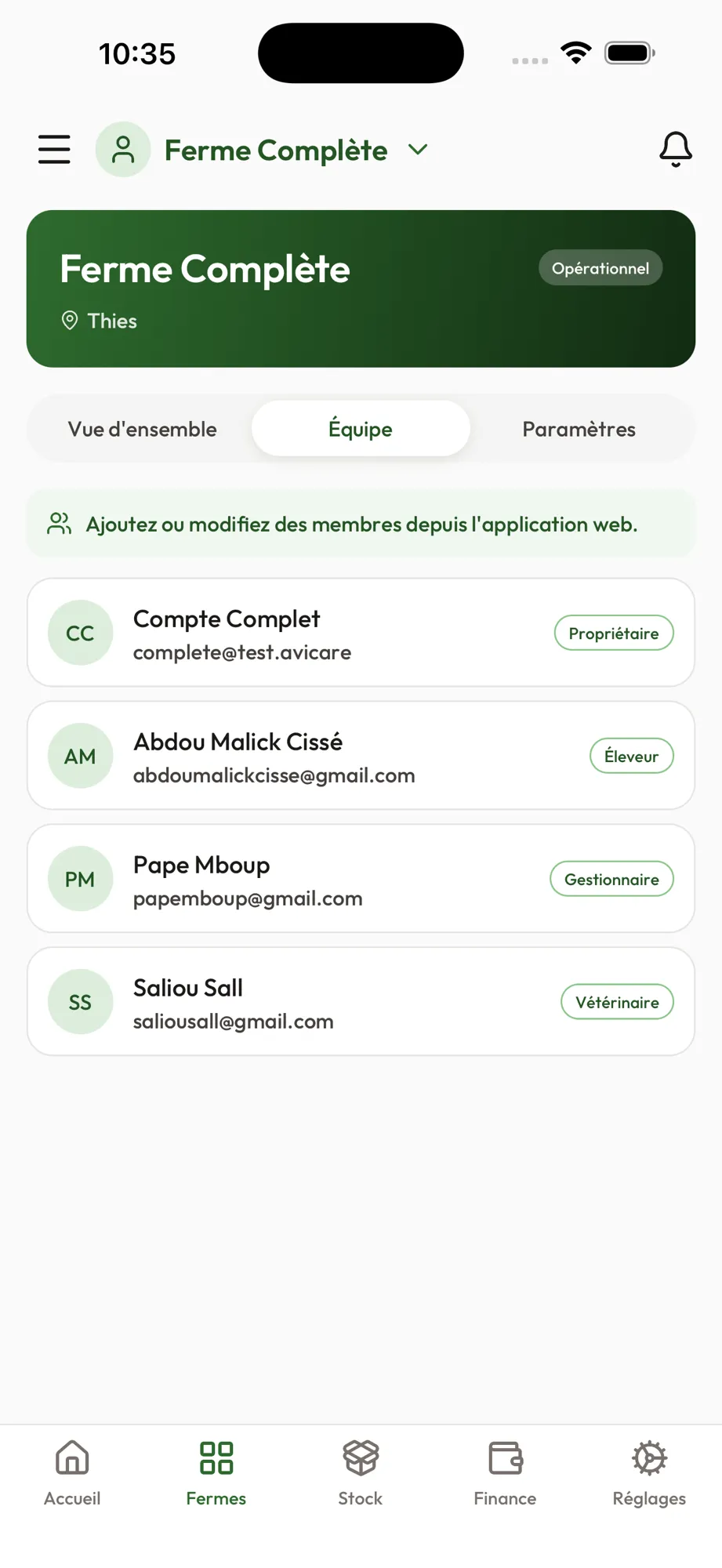 Toute l'équipe, au même endroit.